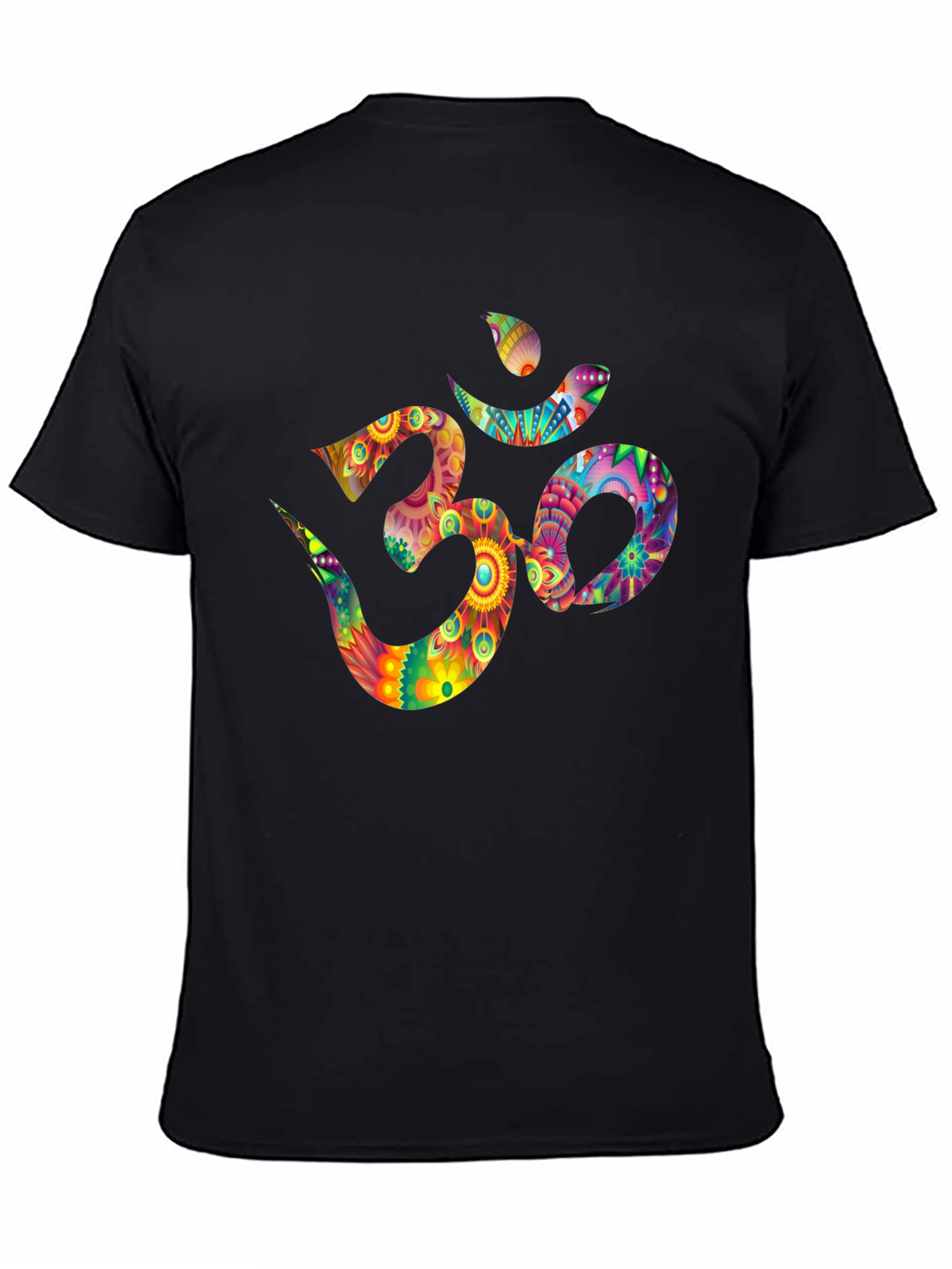 Om Symbol Graphic Tee - Vibrant Floral Design