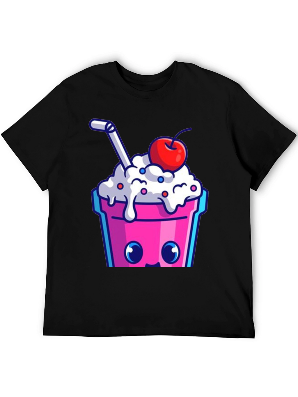 Cute Kawaii Milkshake Graphic Tee - Fun Style