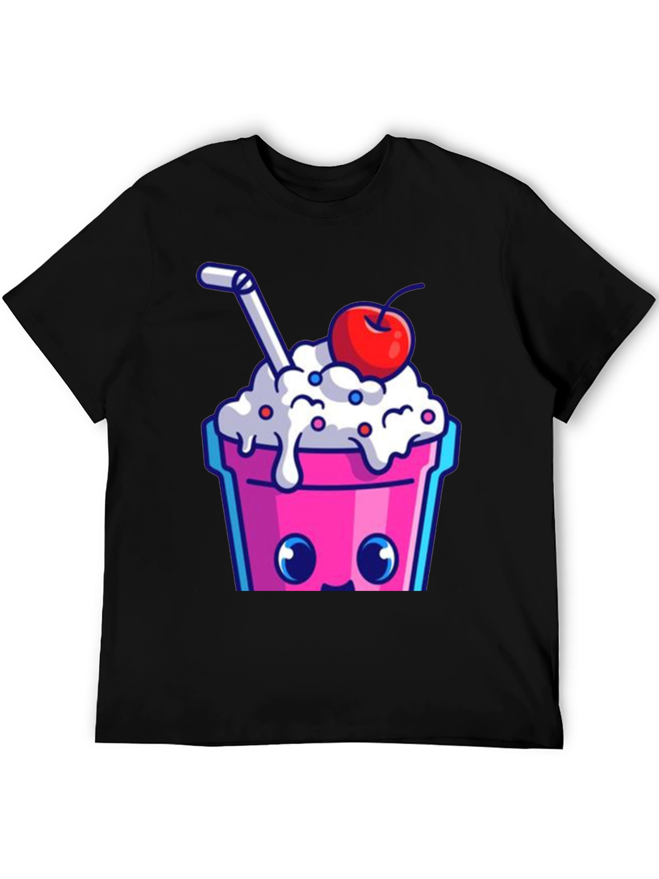 Cute Kawaii Milkshake Graphic Tee - Fun Style