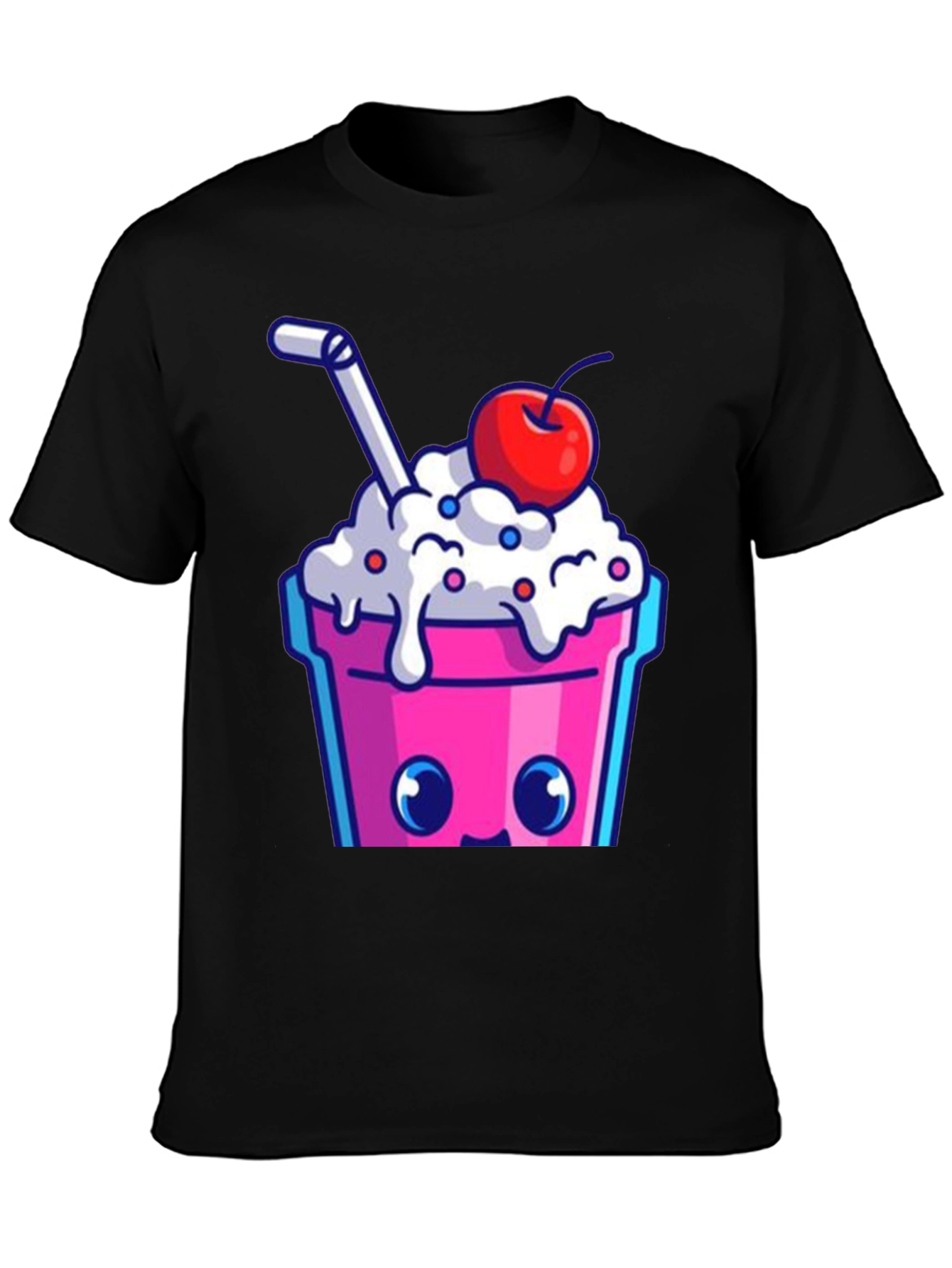 Cute Kawaii Milkshake Graphic Tee - Fun Style