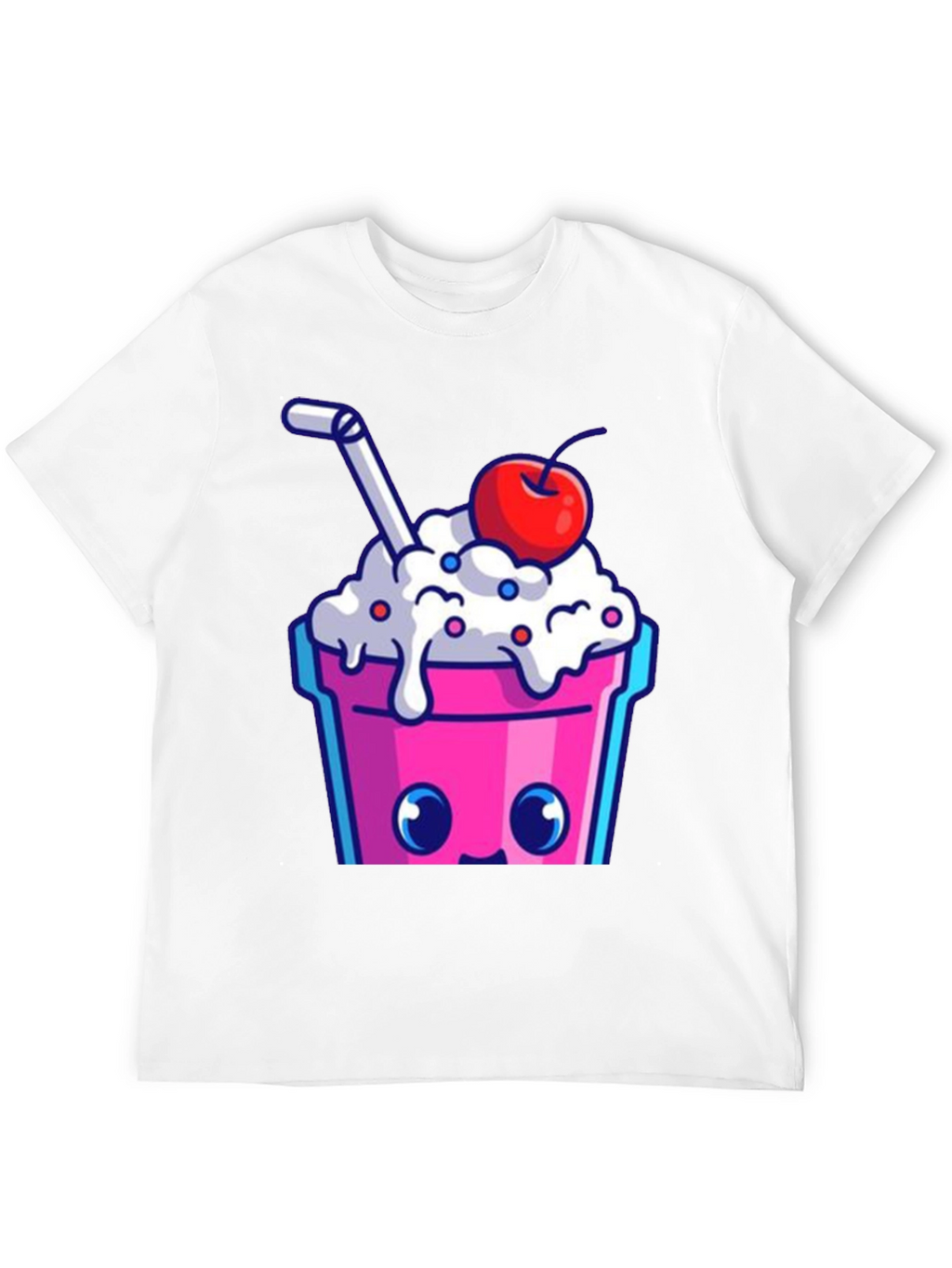 Cute Kawaii Milkshake Graphic Tee - Fun Style