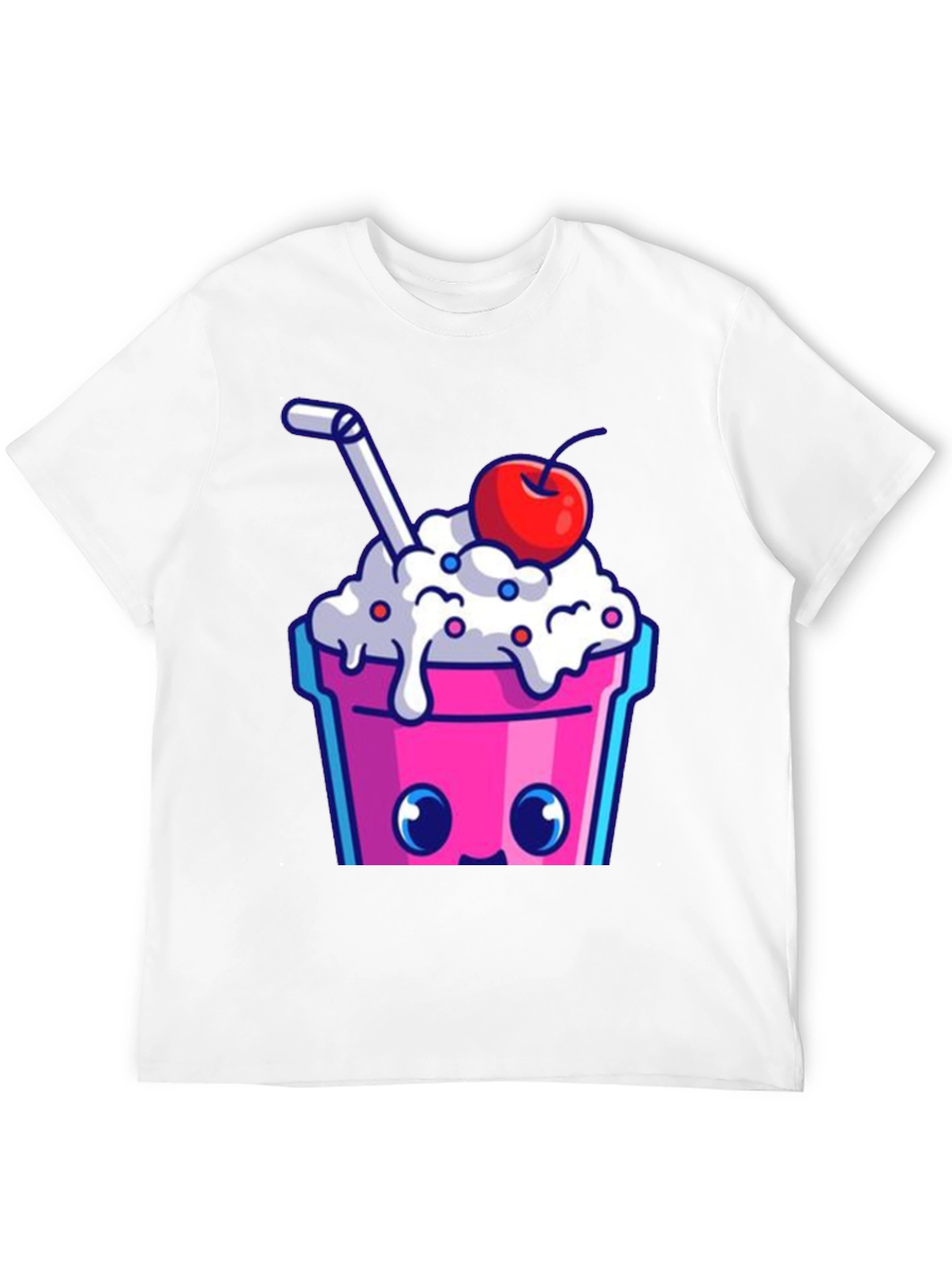 Cute Kawaii Milkshake Graphic Tee - Fun Style