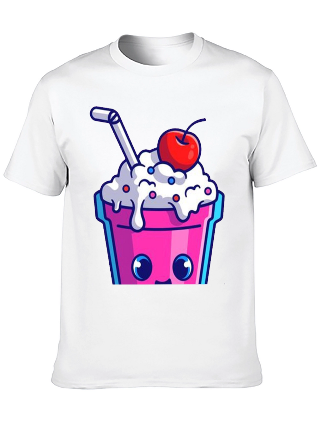 Cute Kawaii Milkshake Graphic Tee - Fun Style