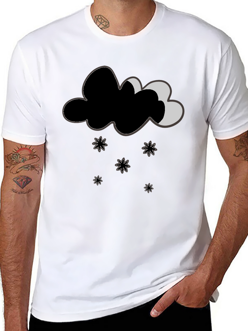 Whimsical Weather Tee - Cloud & Stars Design