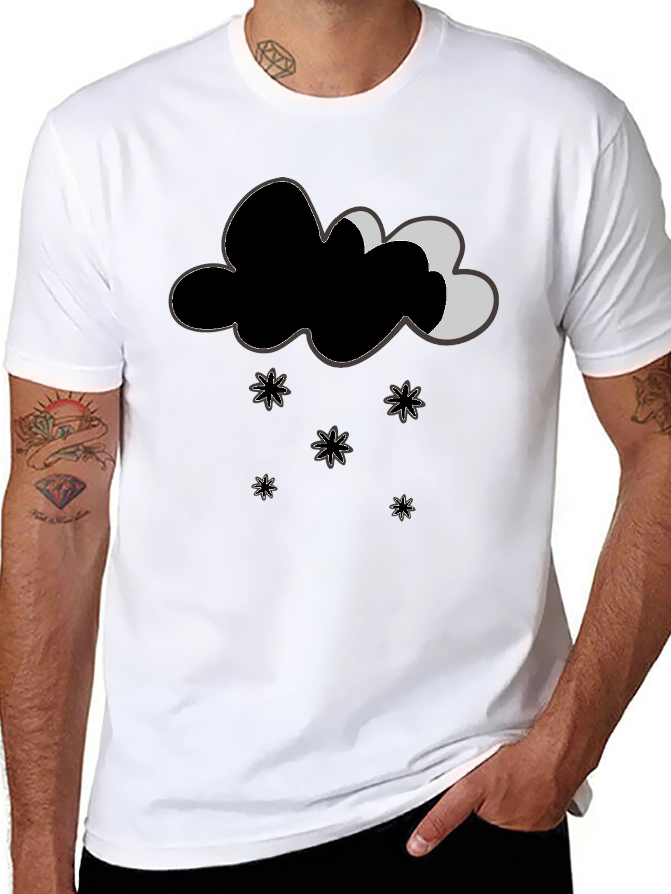 Whimsical Weather Tee - Cloud & Stars Design
