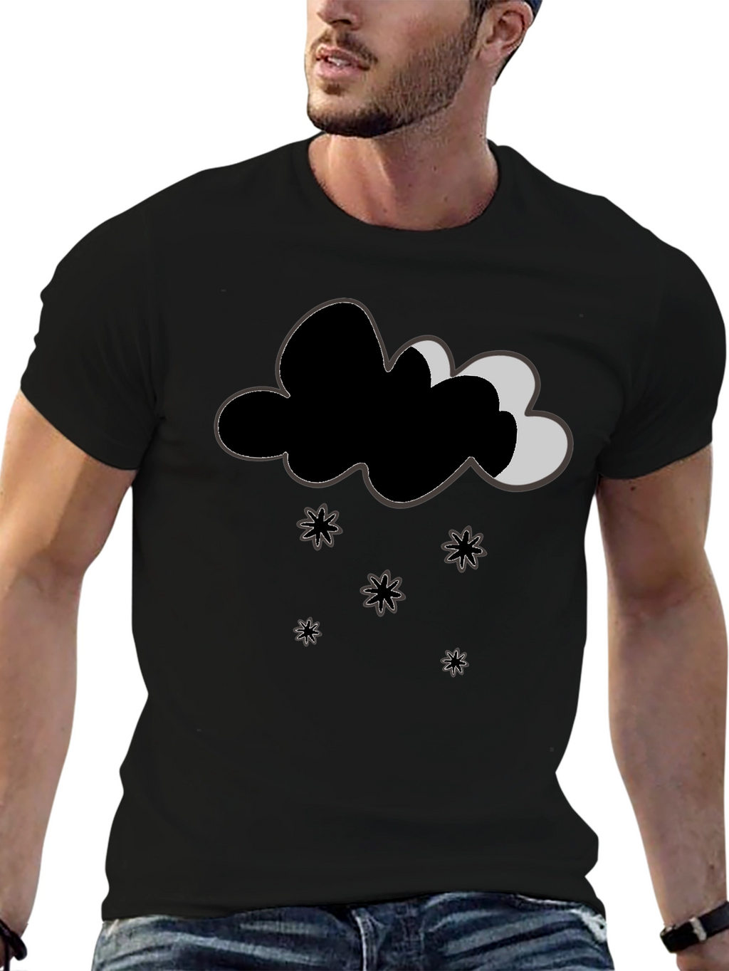 Whimsical Weather Tee - Cloud & Stars Design