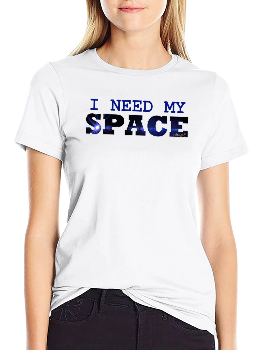 I Need My Space Graphic Black T-Shirt