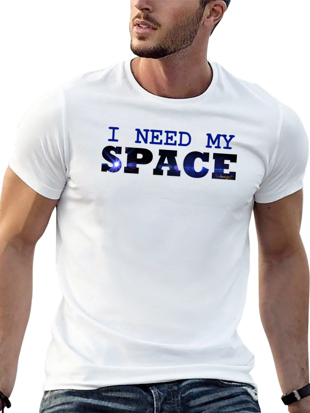 I Need My Space Graphic Black T-Shirt