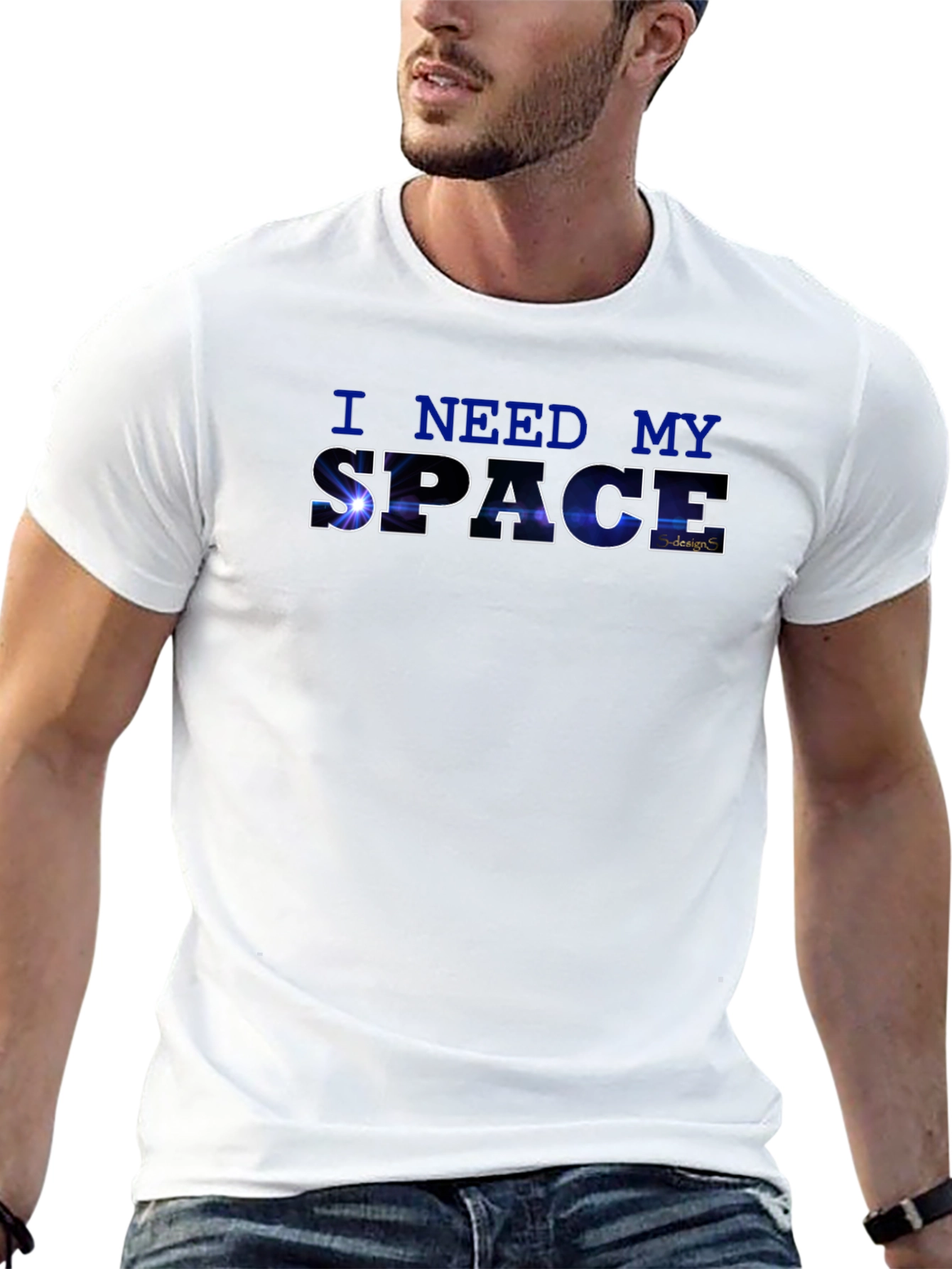 I Need My Space Graphic Black T-Shirt