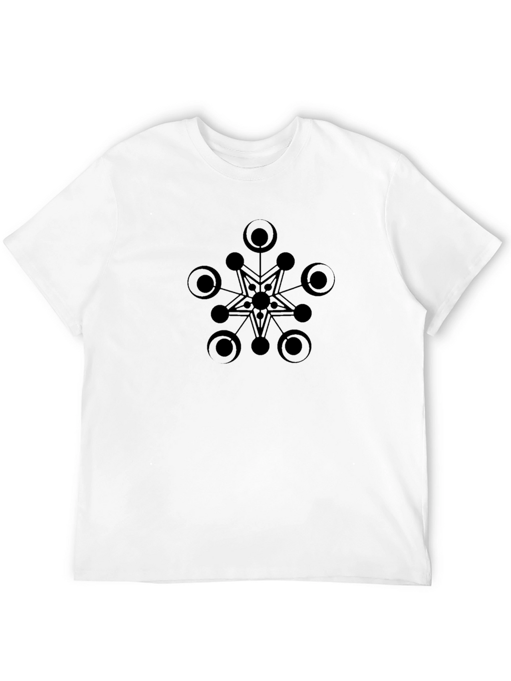Abstract Star Design Black T-Shirt