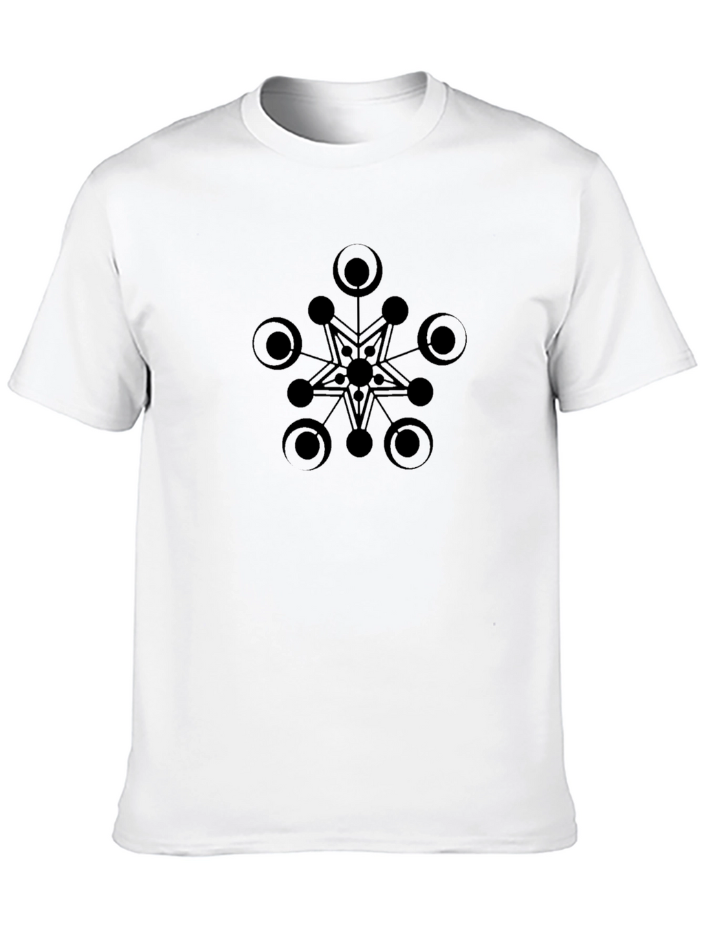 Abstract Star Design Black T-Shirt
