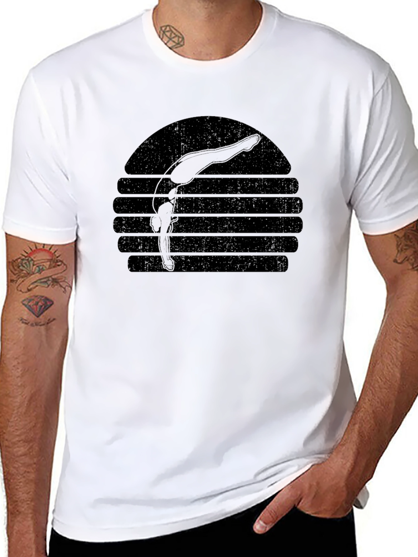 Retro Gymnastics Silhouette T-Shirt - Black