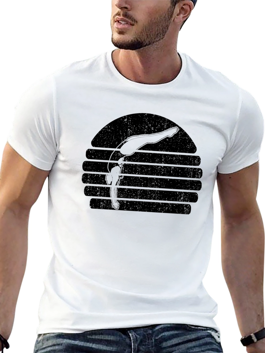 Retro Gymnastics Silhouette T-Shirt - Black