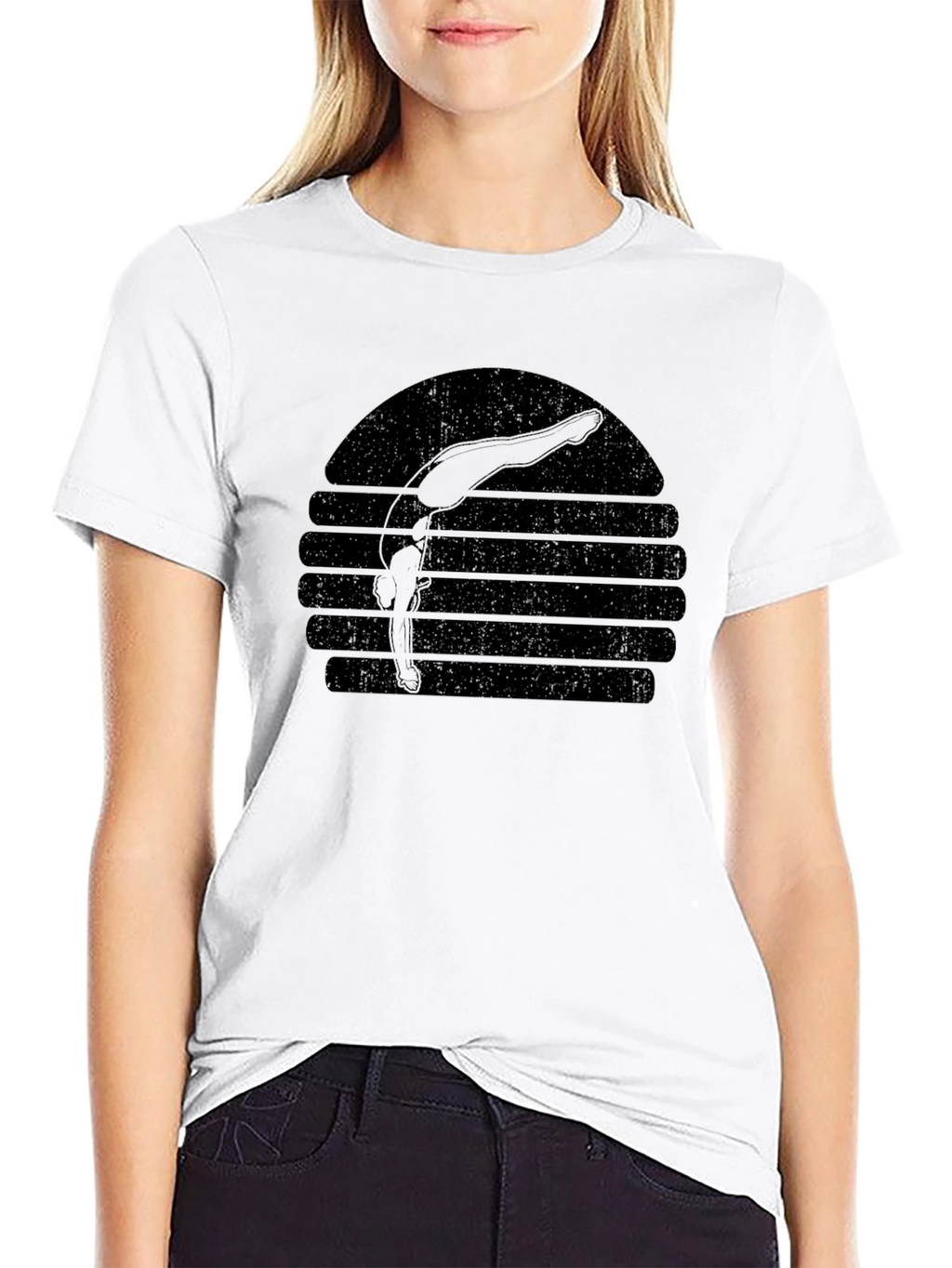 Retro Gymnastics Silhouette T-Shirt - Black