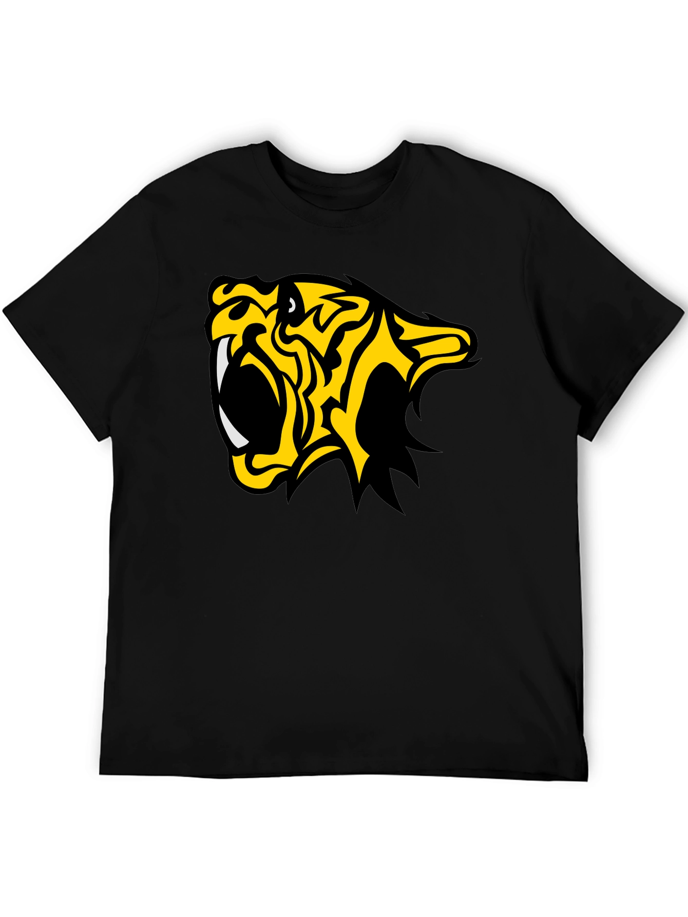 Fierce Tiger Graphic Tee - Bold Black Cotton T-Shirt