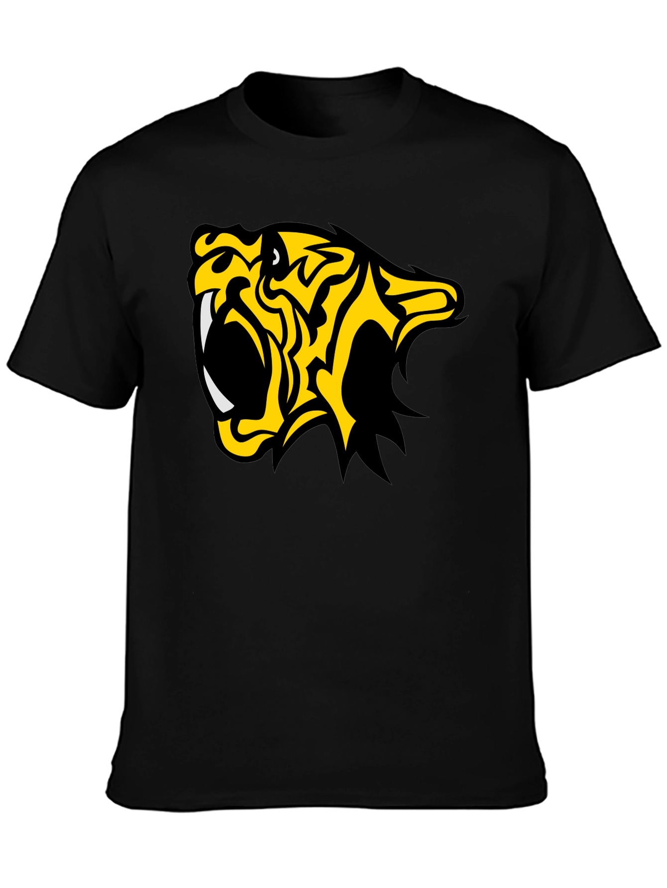 Fierce Tiger Graphic Tee - Bold Black Cotton T-Shirt