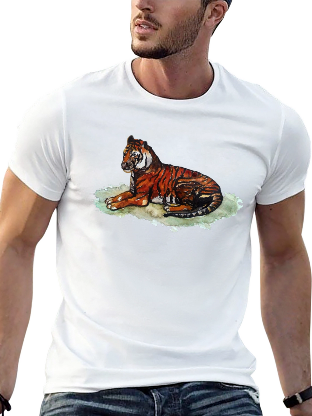 Tiger Graphic T-Shirt - Black Relaxed Fit