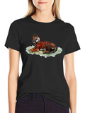 Tiger Graphic T-Shirt - Black Relaxed Fit
