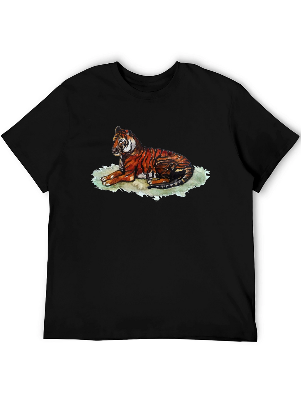 Tiger Graphic T-Shirt - Black Relaxed Fit