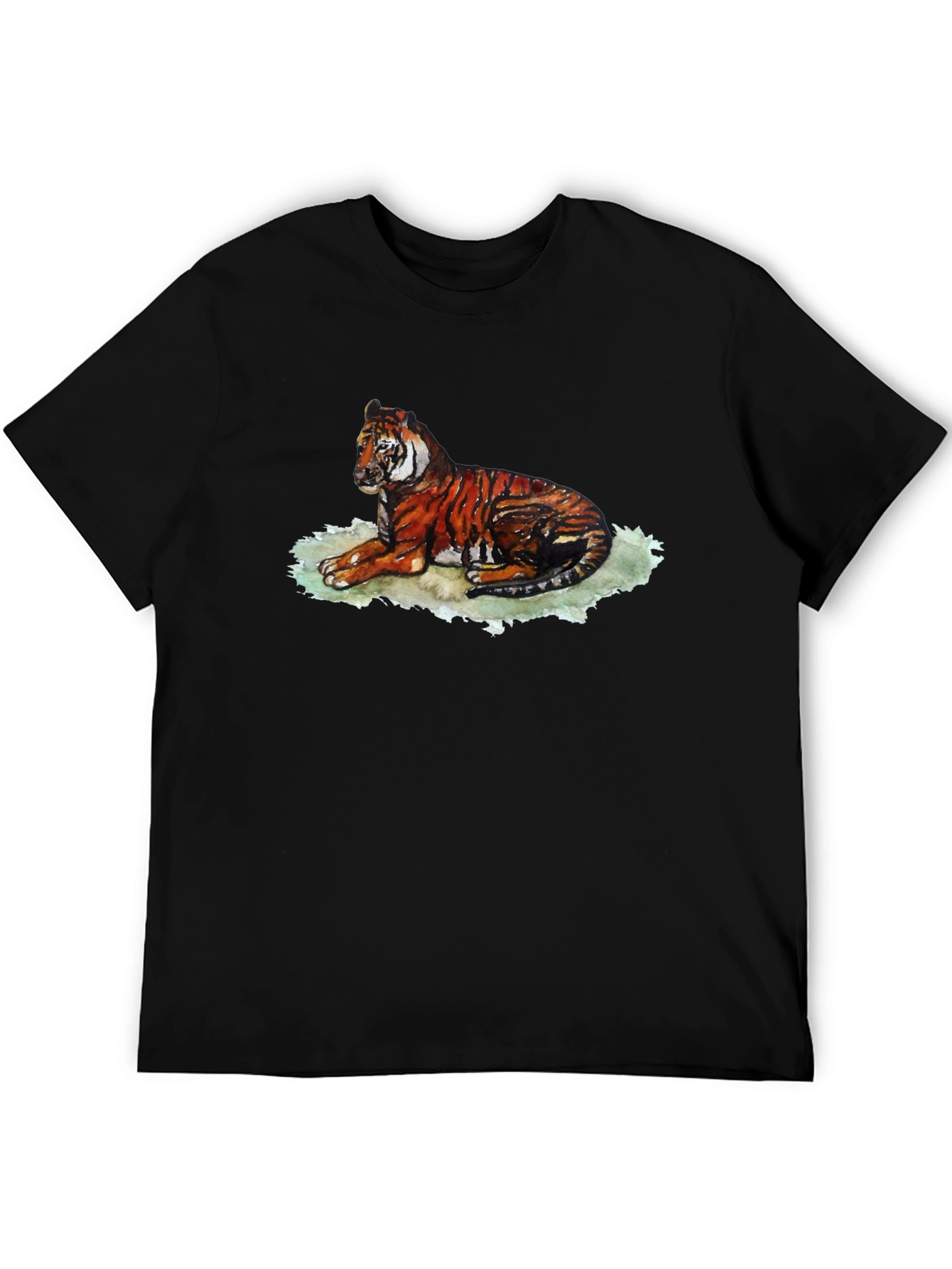 Tiger Graphic T-Shirt - Black Relaxed Fit