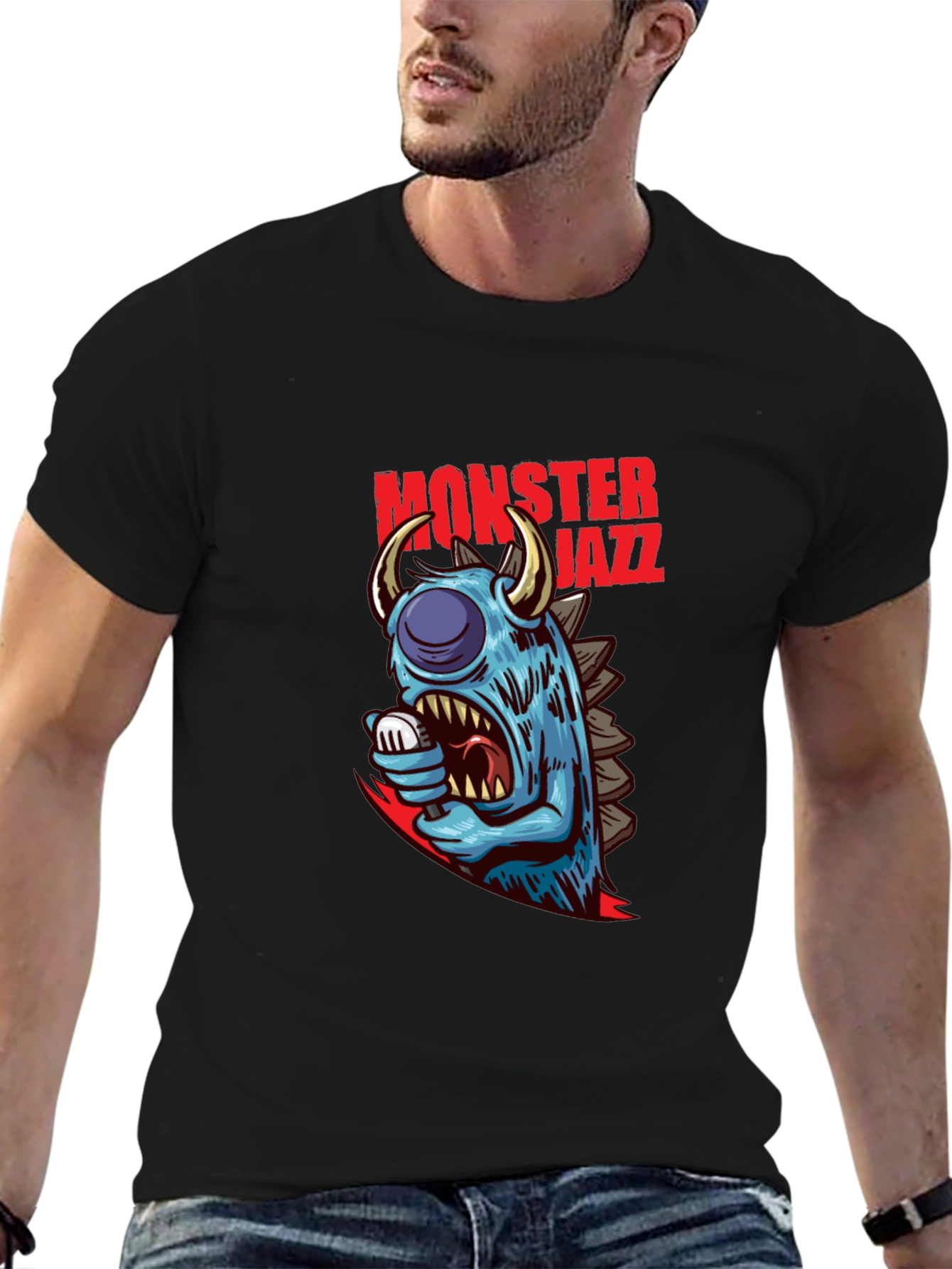 Monster Jazz Graphic Tee - Cool Creature Design
