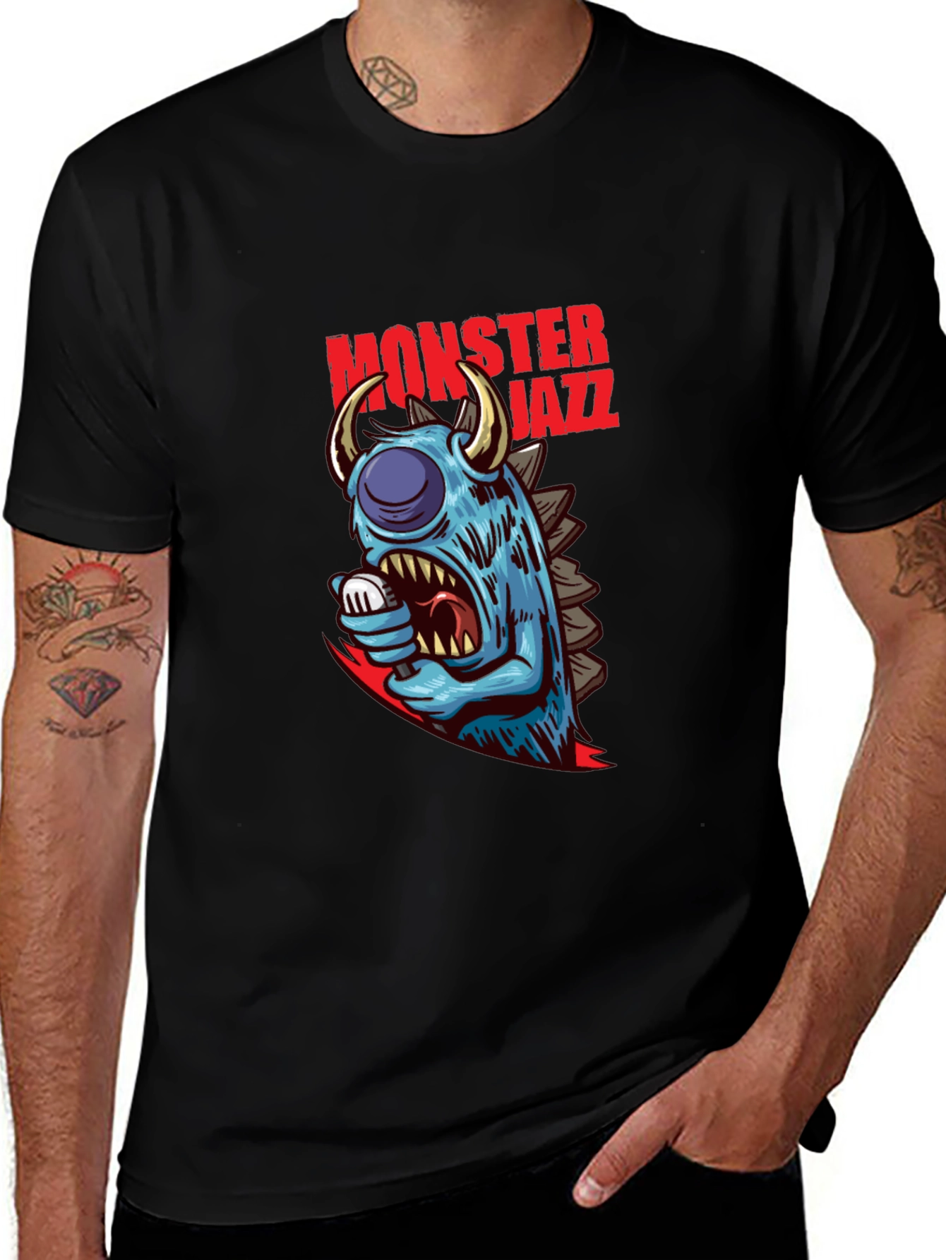 Monster Jazz Graphic Tee - Cool Creature Design