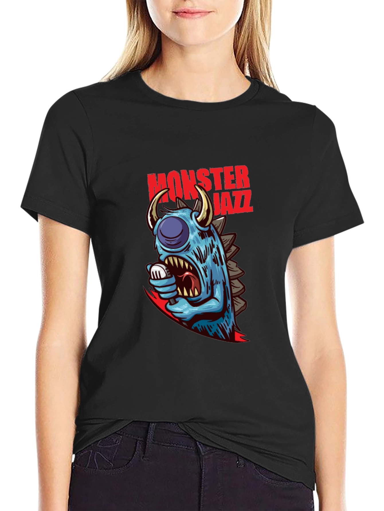 Monster Jazz Graphic Tee - Cool Creature Design