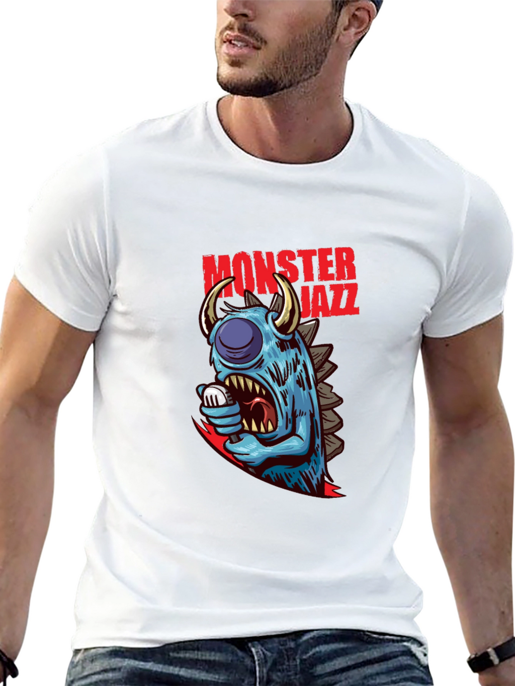 Monster Jazz Graphic Tee - Cool Creature Design