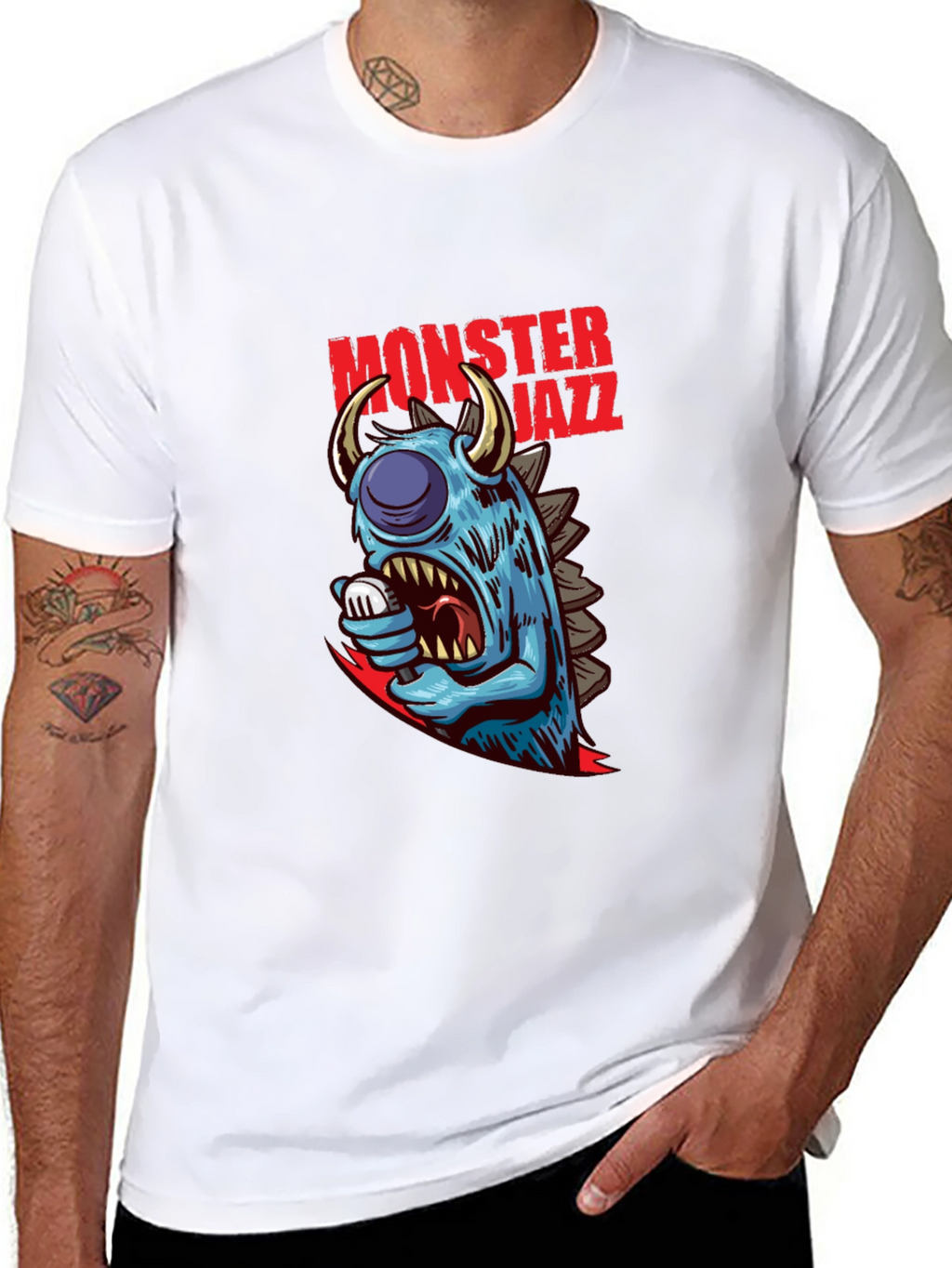 Monster Jazz Graphic Tee - Cool Creature Design