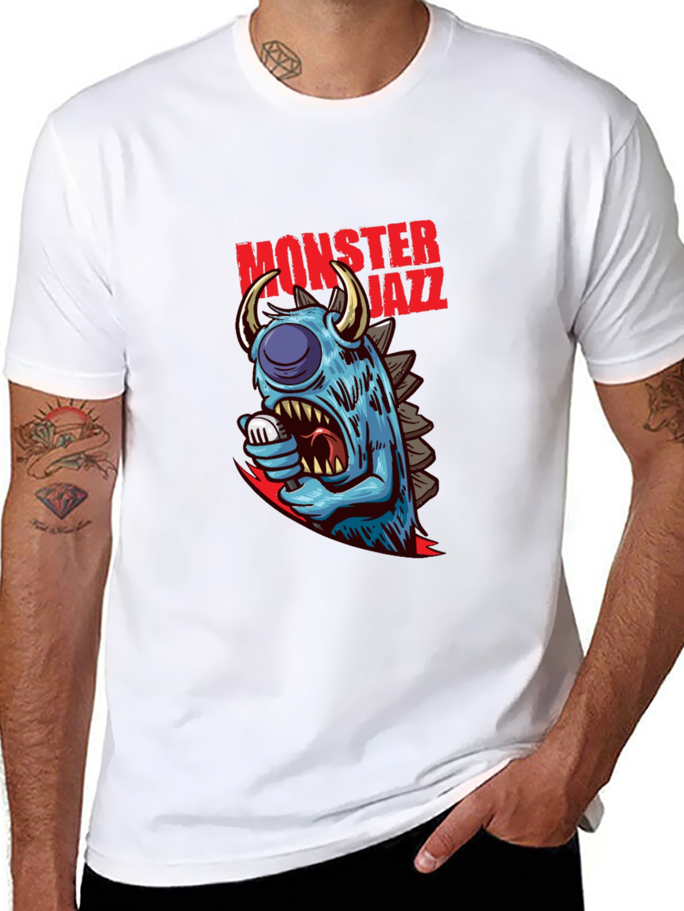 Monster Jazz Graphic Tee - Cool Creature Design