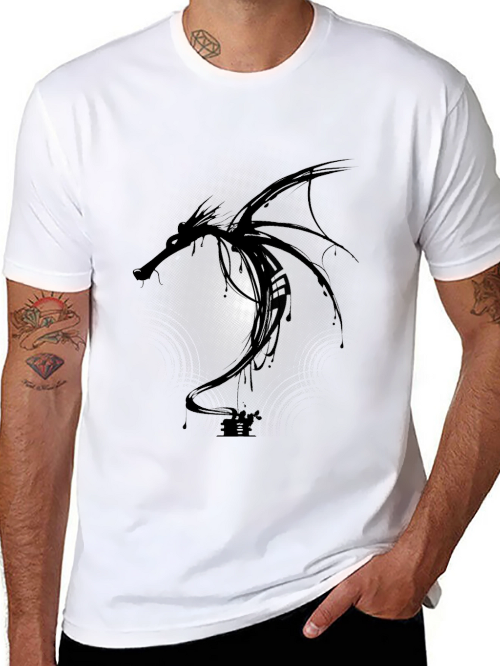 Dragon Graphic Black Tee - Modern Style
