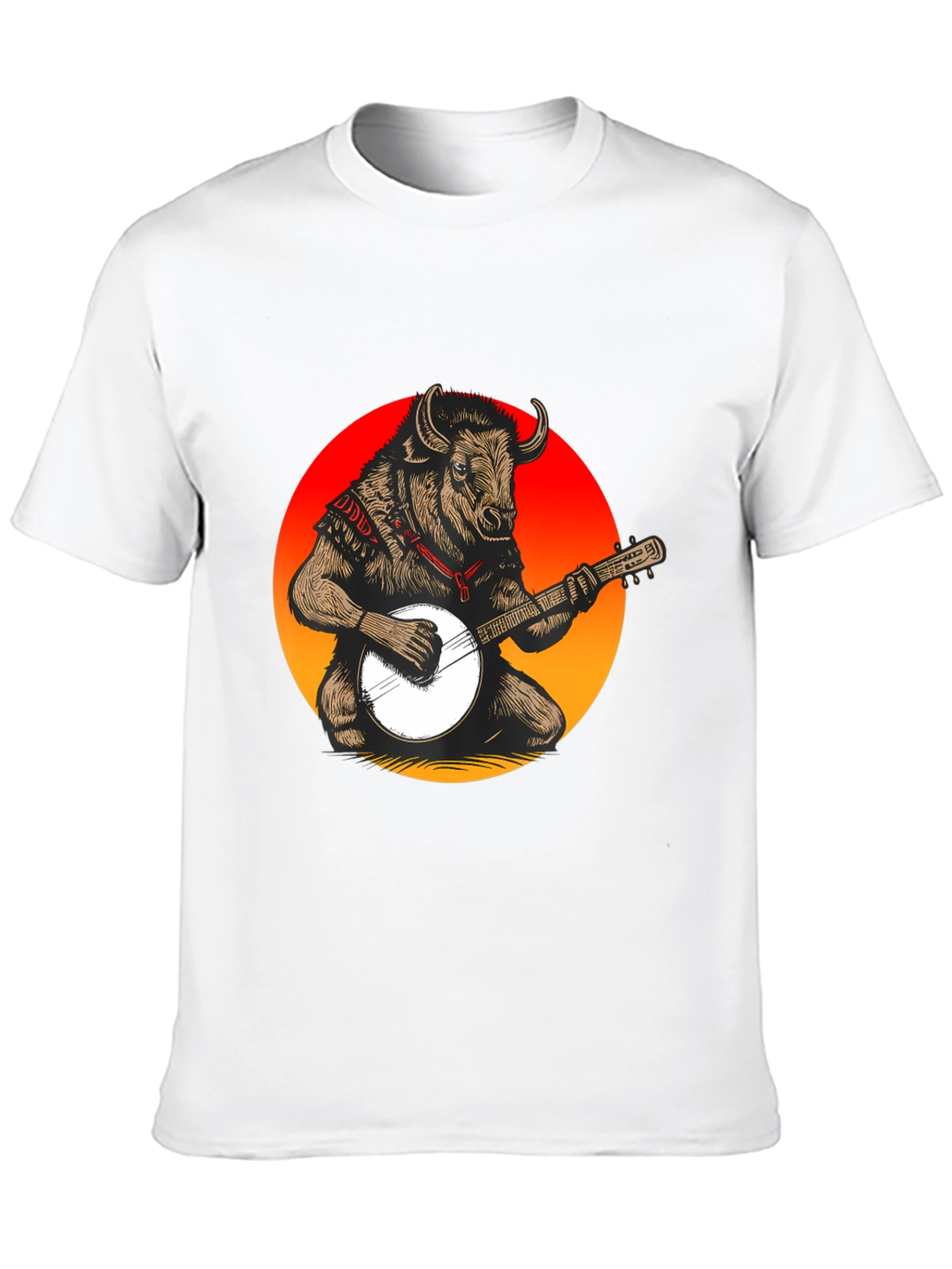 Bull with Banjo Graphic T-Shirt - Black