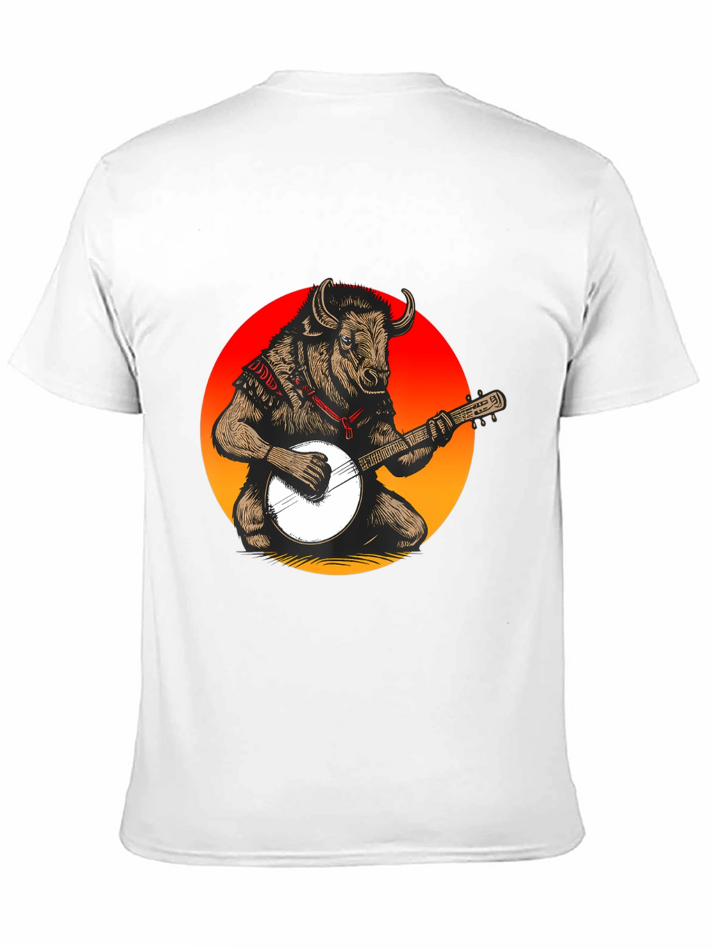 Bull with Banjo Graphic T-Shirt - Black