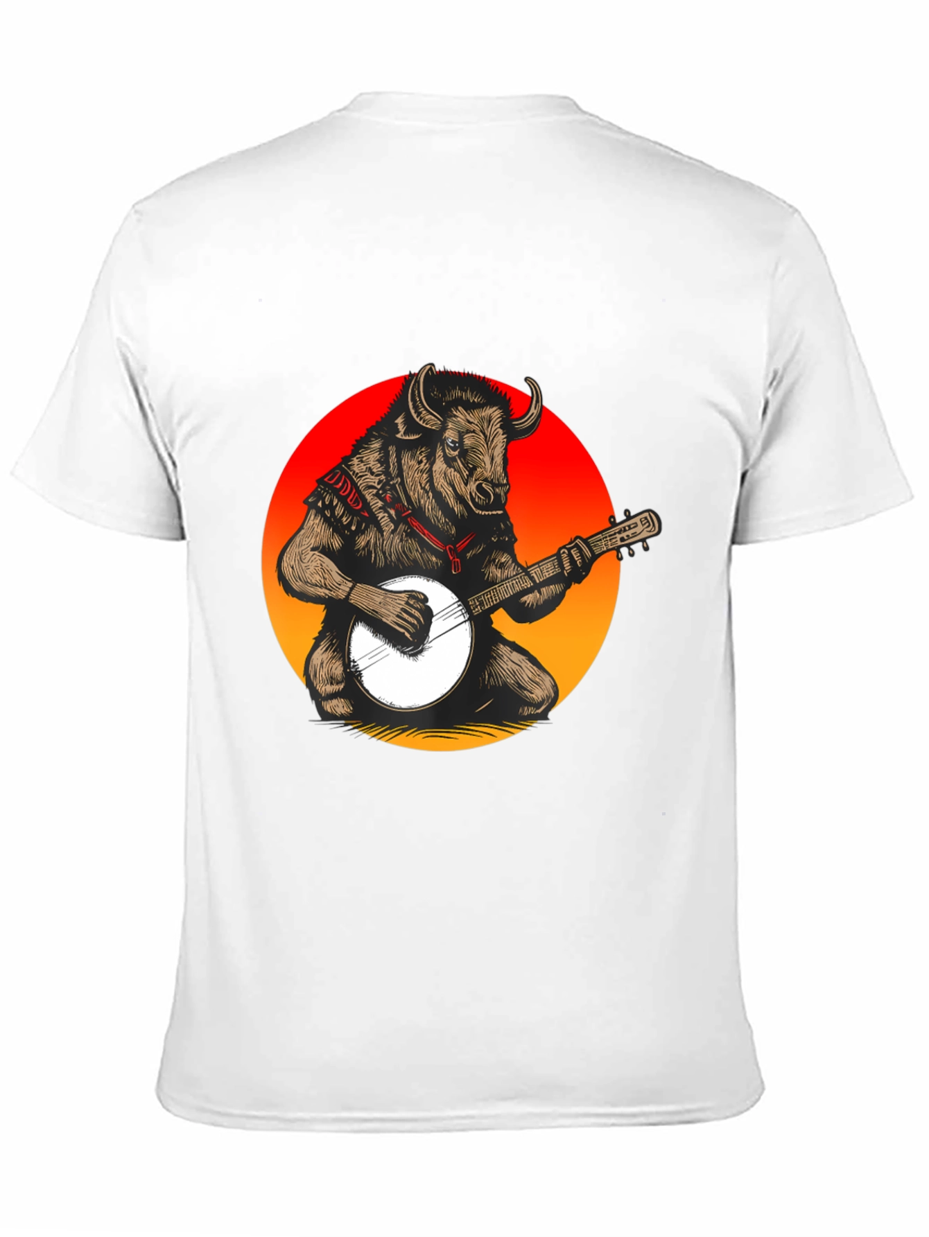 Bull with Banjo Graphic T-Shirt - Black