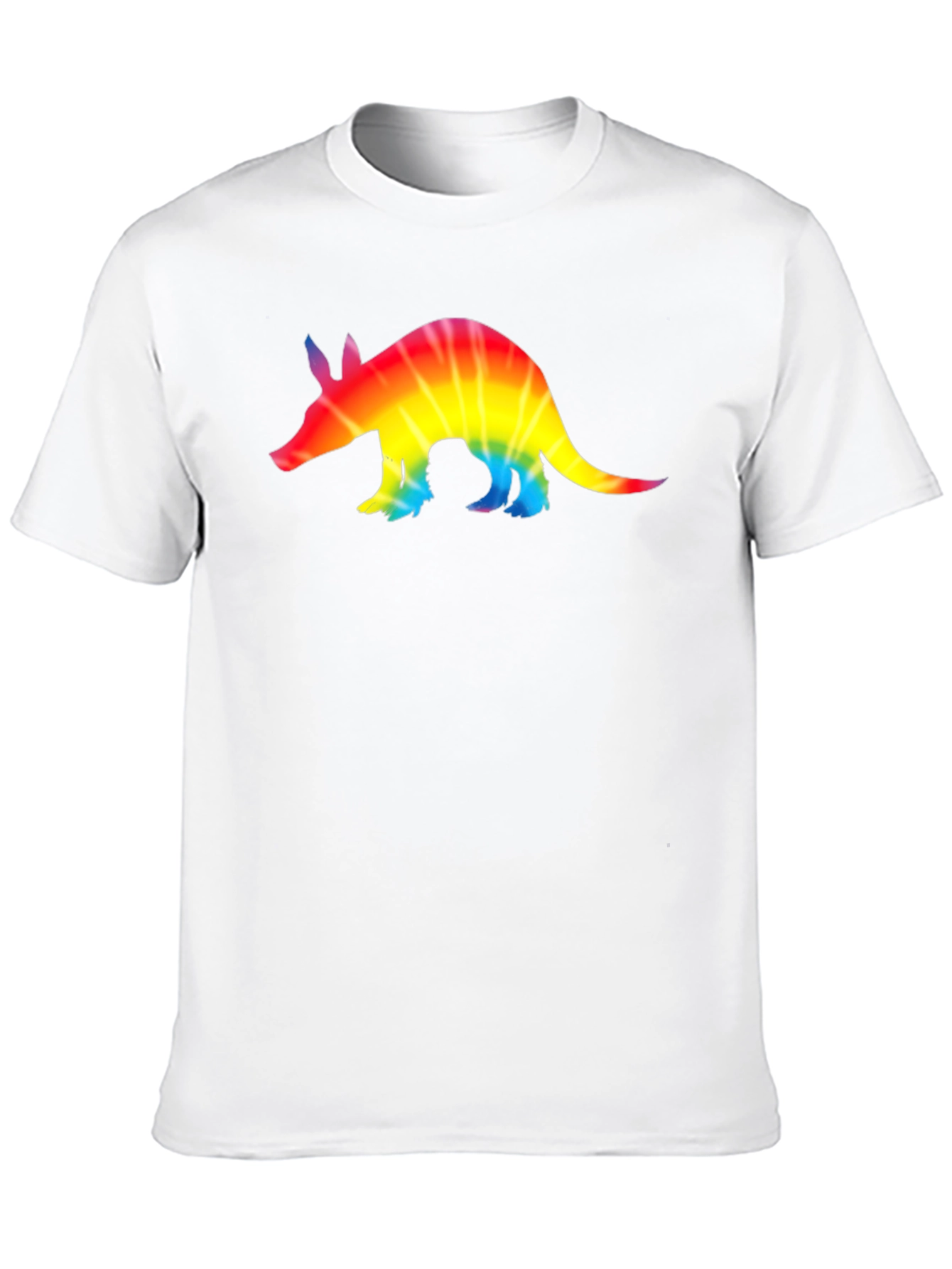 Rainbow Tie-Dye Armadillo Black T-Shirt
