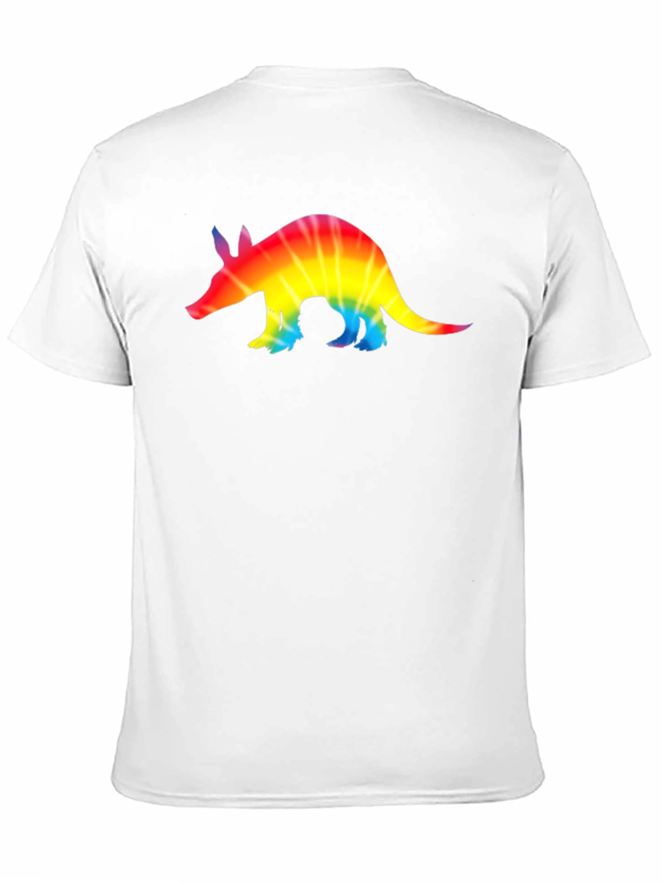 Rainbow Tie-Dye Armadillo Black T-Shirt