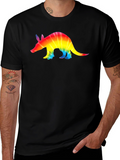 Rainbow Tie-Dye Armadillo Black T-Shirt