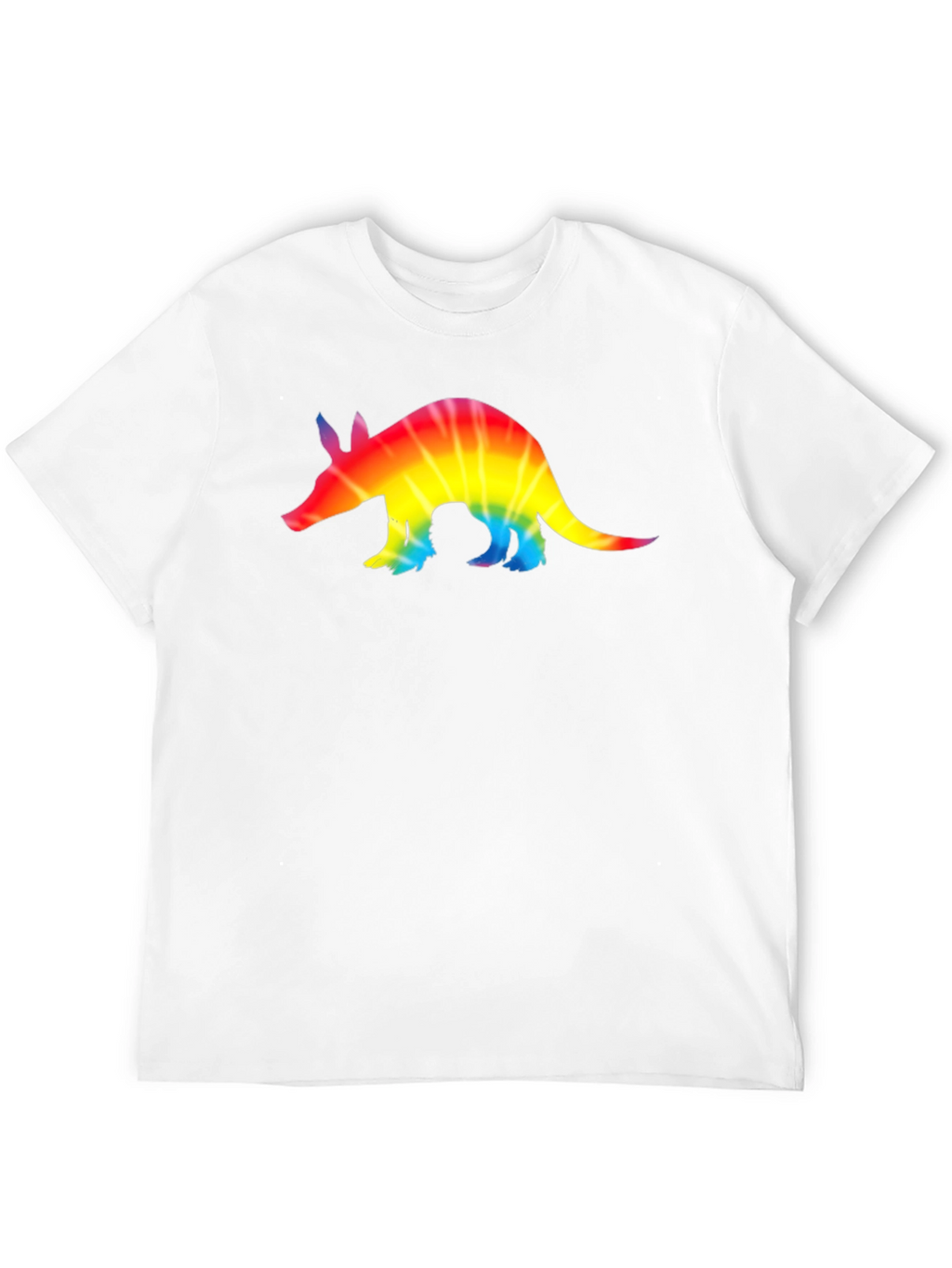 Rainbow Tie-Dye Armadillo Black T-Shirt