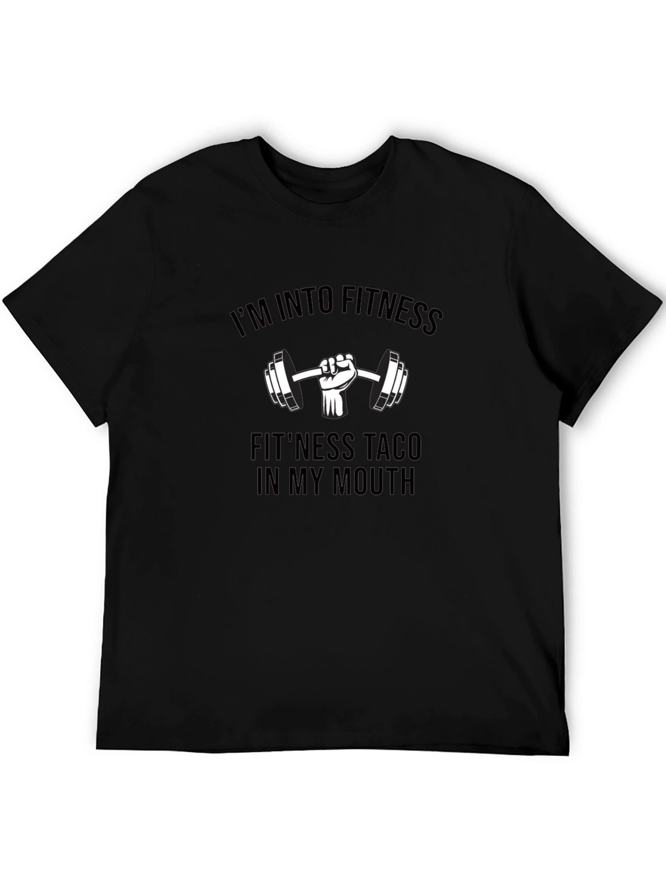 Fitness Taco Black T-Shirt Gym Humor Graphic Tee