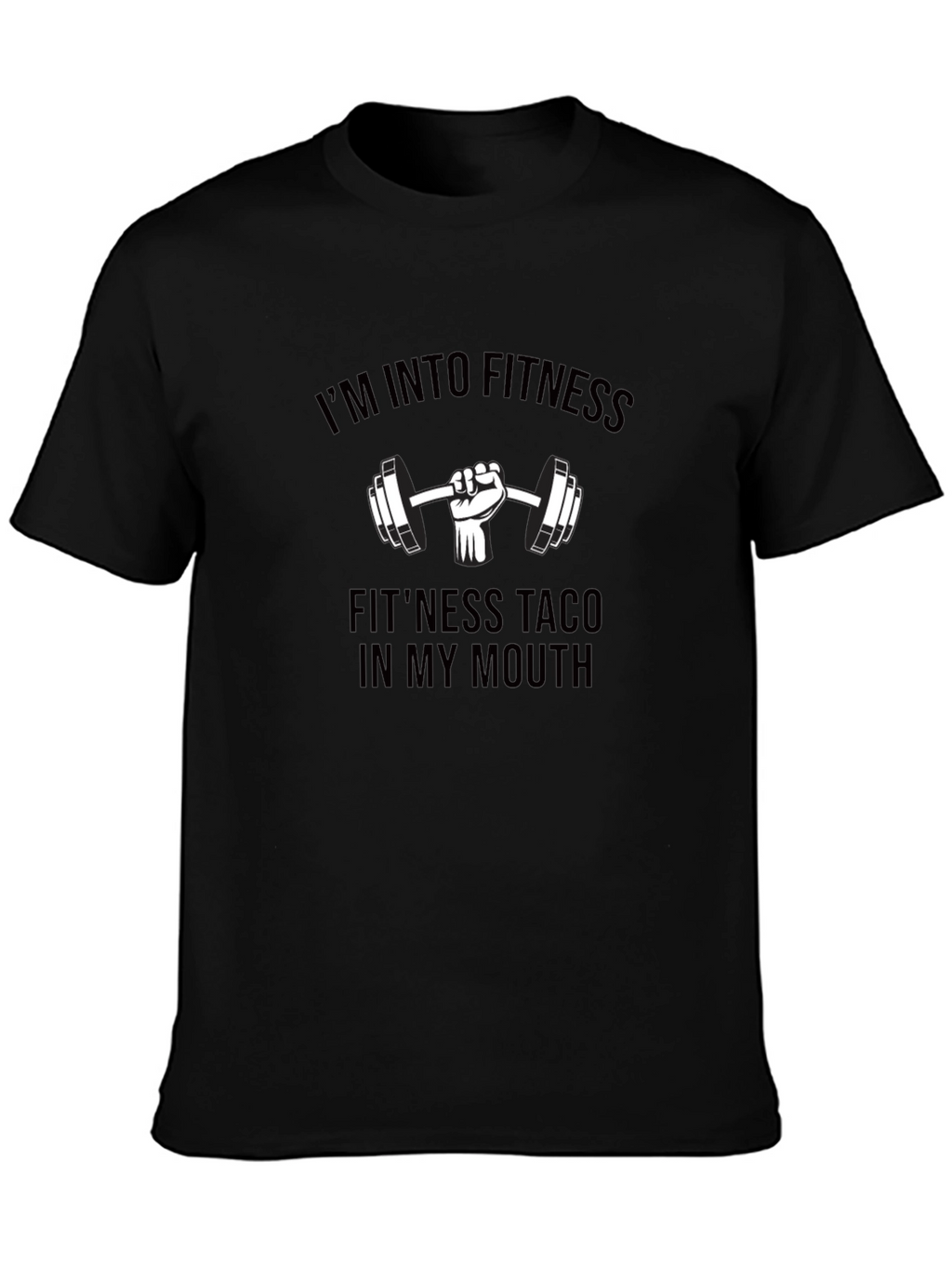 Fitness Taco Black T-Shirt Gym Humor Graphic Tee