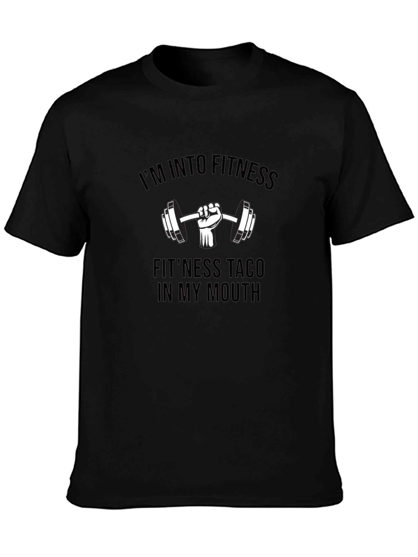 Fitness Taco Black T-Shirt Gym Humor Graphic Tee