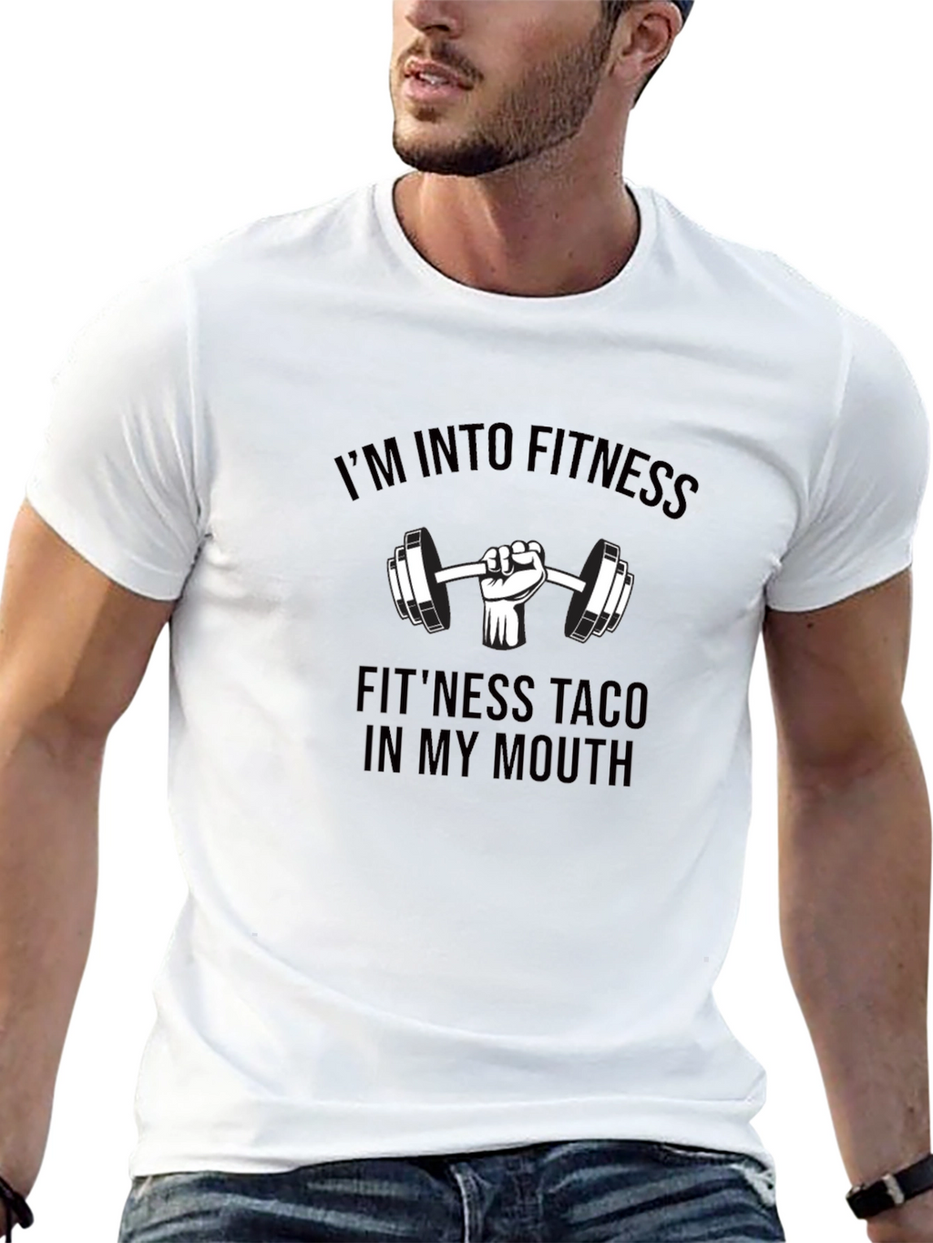 Fitness Taco Black T-Shirt Gym Humor Graphic Tee