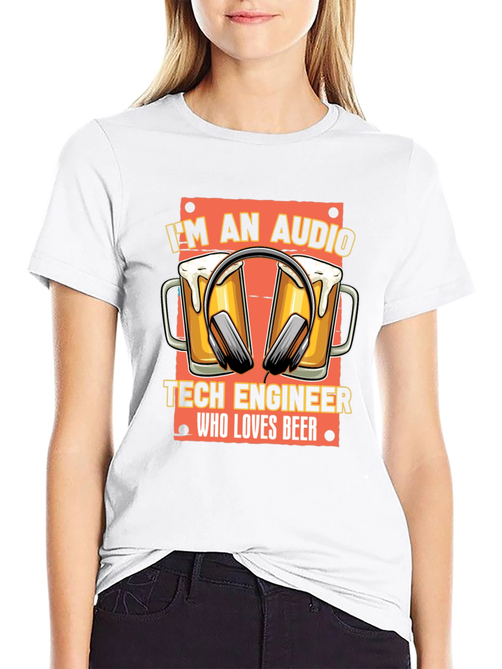 Audio Tech Engineer Beer Lover Black T-Shirt
