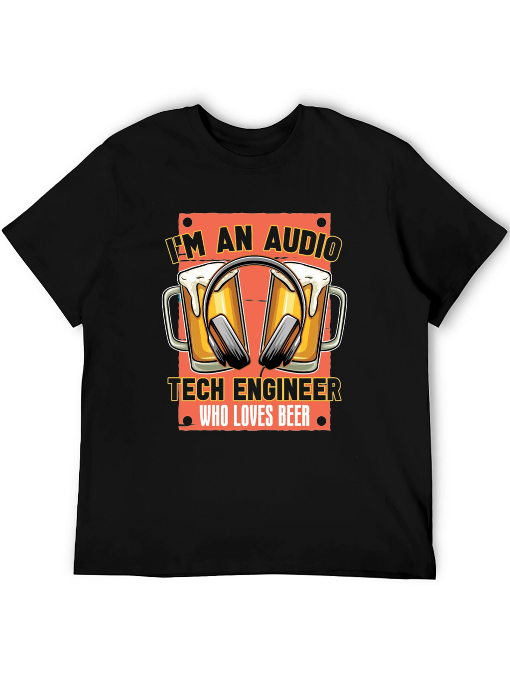 Audio Tech Engineer Beer Lover Black T-Shirt