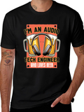Audio Tech Engineer Beer Lover Black T-Shirt