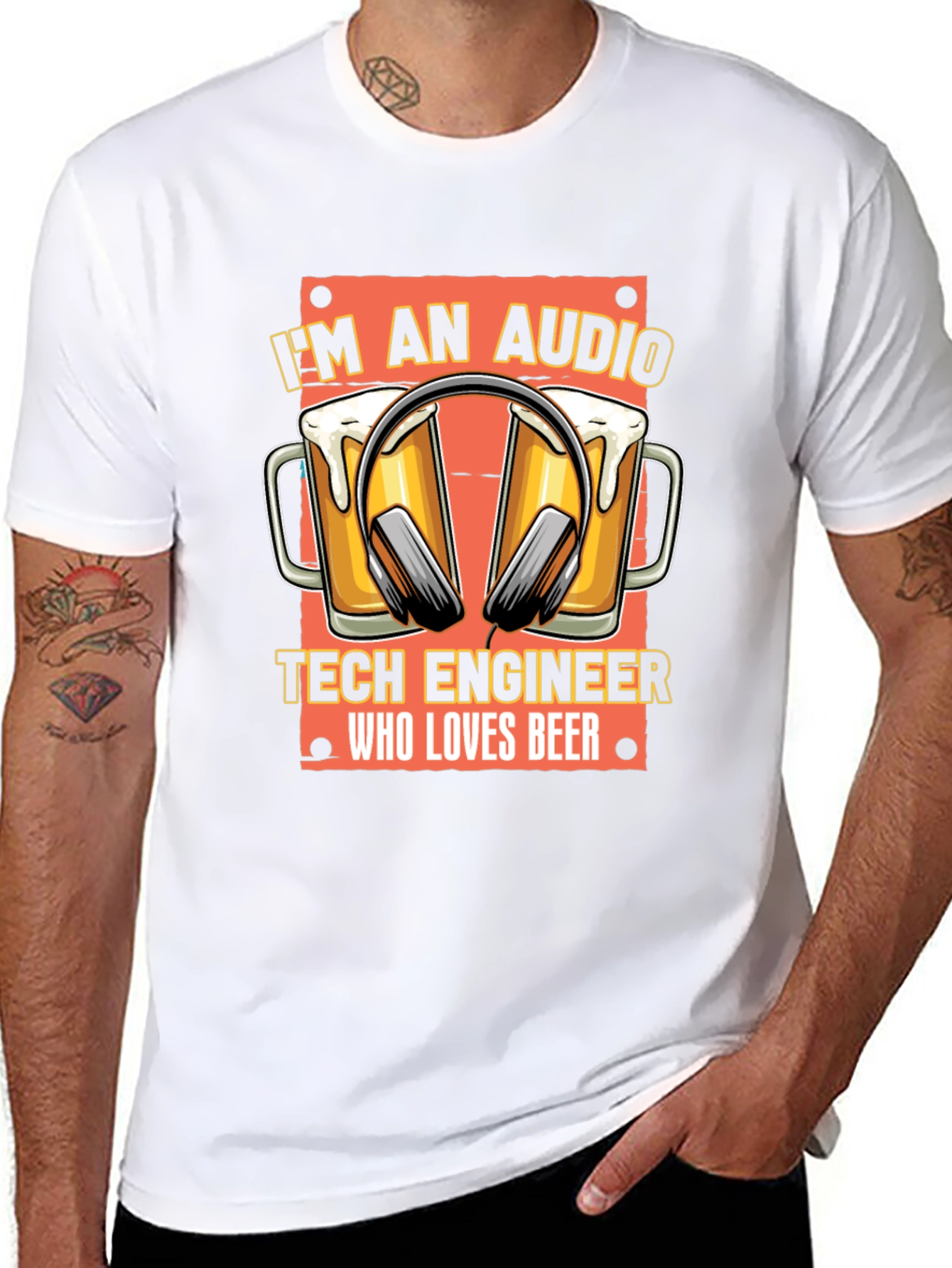 Audio Tech Engineer Beer Lover Black T-Shirt