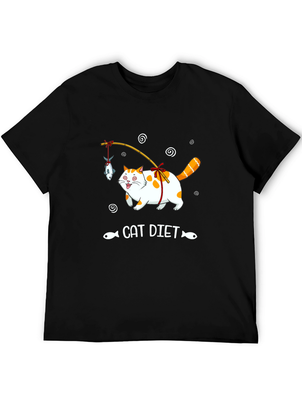 Funny Cat Diet T-Shirt - Unisex Black Tee