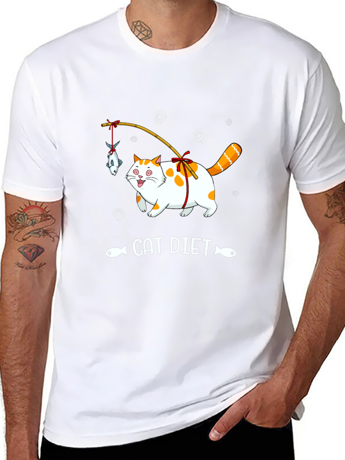 Funny Cat Diet T-Shirt - Unisex Black Tee