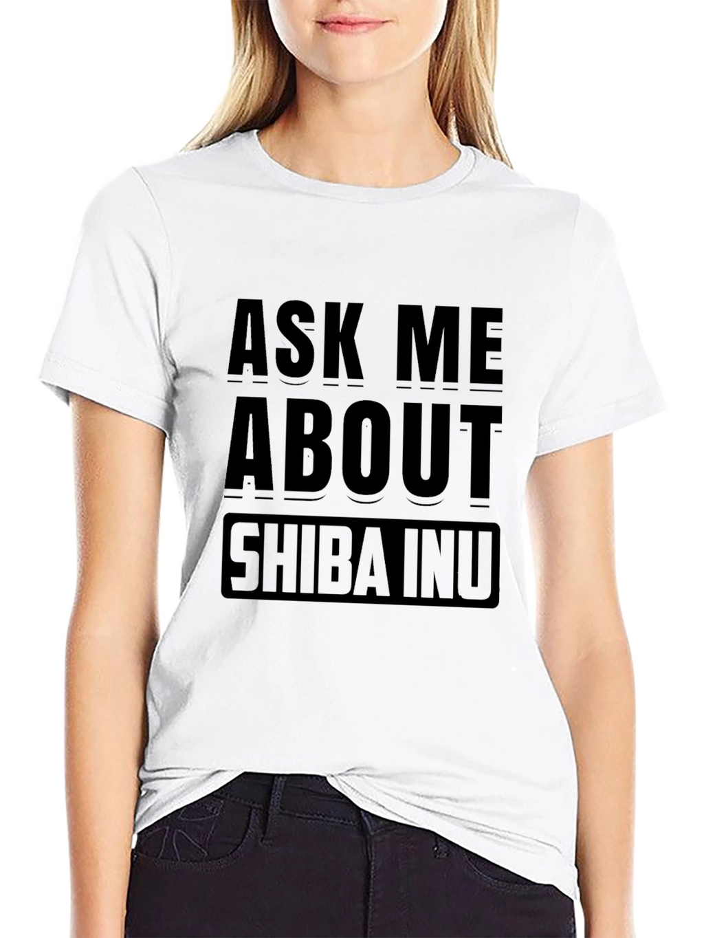 Ask Me About Shiba Inu Black T-Shirt