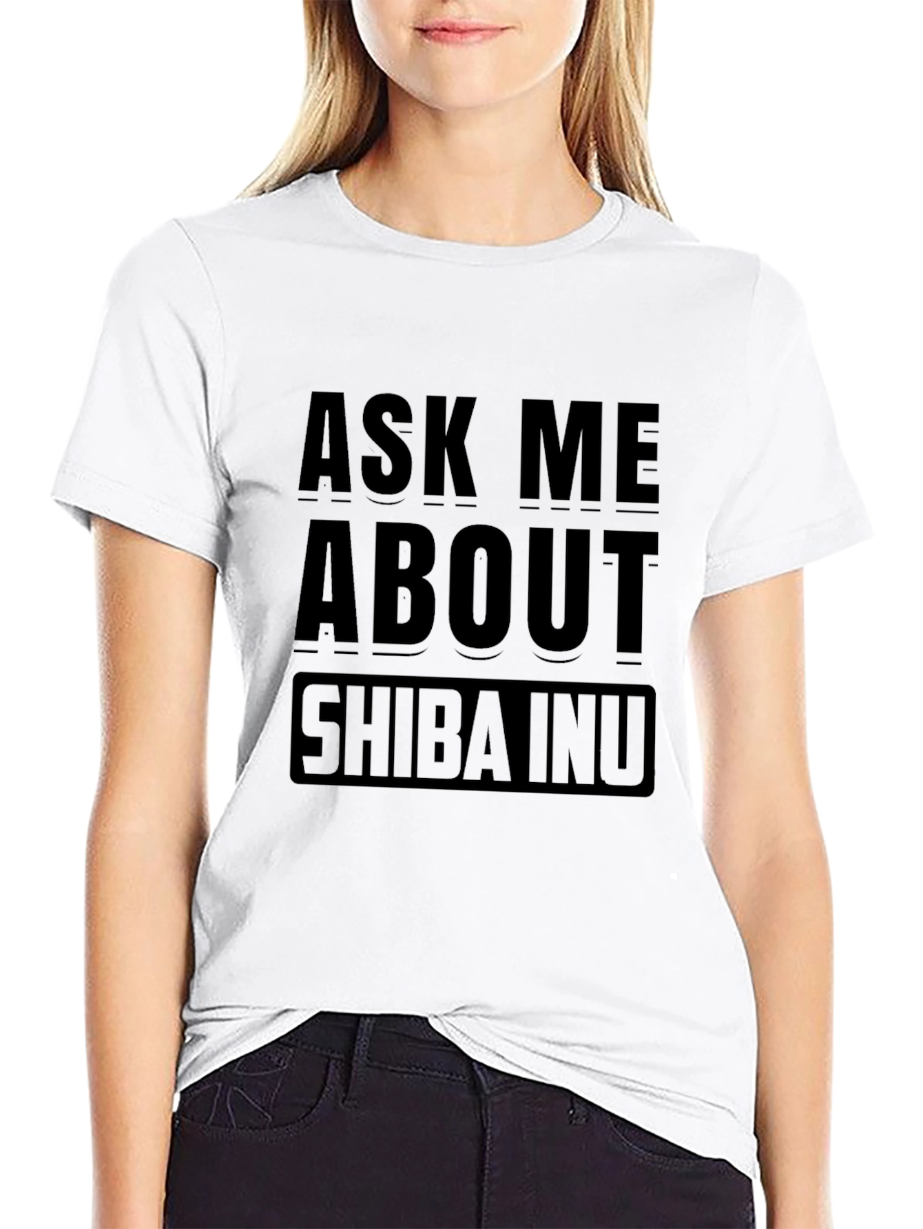 Ask Me About Shiba Inu Black T-Shirt